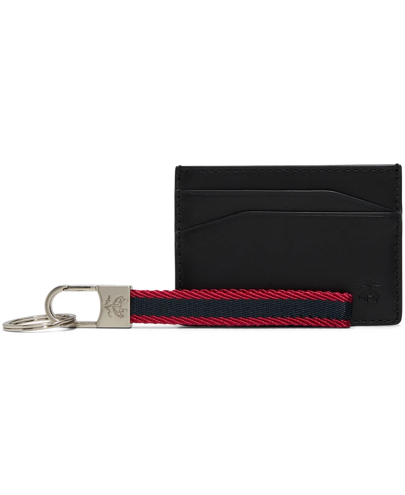 Brooks Brothers Men's Cardholder Kc Leather Wallet with Change Purse
