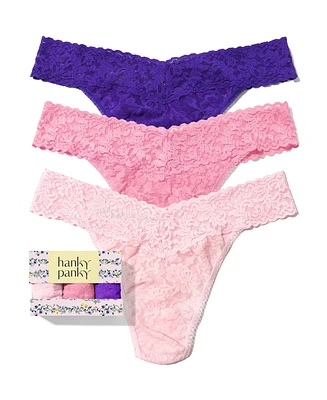 Hanky Panky Women's Signature Lace Original Thong 3 Pack