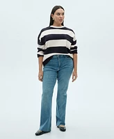 Mango Women's Round-Neck Striped Sweater