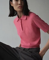 Mango Women's Knitted Polo-Neck Sweater
