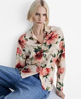 Mango Women's Flowy Floral Print Shirt