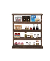 Unho 4 Tier Wall Mounted Floating Shelves: Kitchen Spices Plants Storage Display Shelf