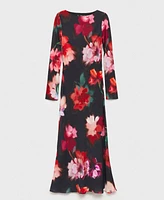 Mango Women's Floral-Print Midi-Dress