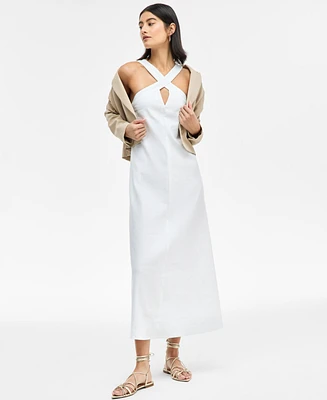 I.n.c. International Concepts Women's Crisscross Halter Midi Dress, Exclusively at Macy's