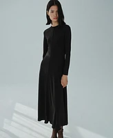 Mango Women's Long Flared Knit Dress
