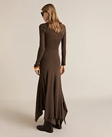 Mango Women's Asymmetrical Low Knit Dress