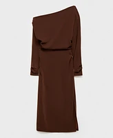 Mango Women's Gathered Details Asymmetrical Dress