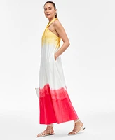I.n.c. International Concepts Women's Dip-Dyed Linen-Blend Maxi Dress, Exclusively at Macy's