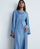 Mango Women's Long Satin Dress