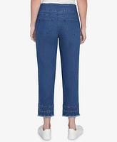 Ruby Rd. Petite Embroidered Extra Stretch Dark Denim Jeans