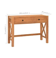 Desk with 2 Drawers 39.4"x15.7"x29.5" Teak Wood