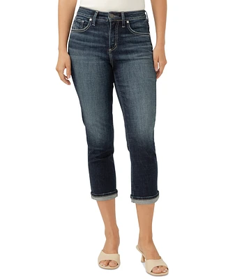 Silver Jeans Co. Women's Avery High-Rise Curvy-Fit Denim Capri