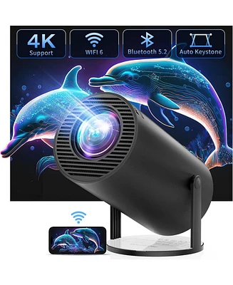 Elephas 4K Mini Projector with WiFi and Bluetooth, 180° Rotation & Auto Keystone, Full Hd 1080P Supported, Portable HY300 Outdoor Movie Projector