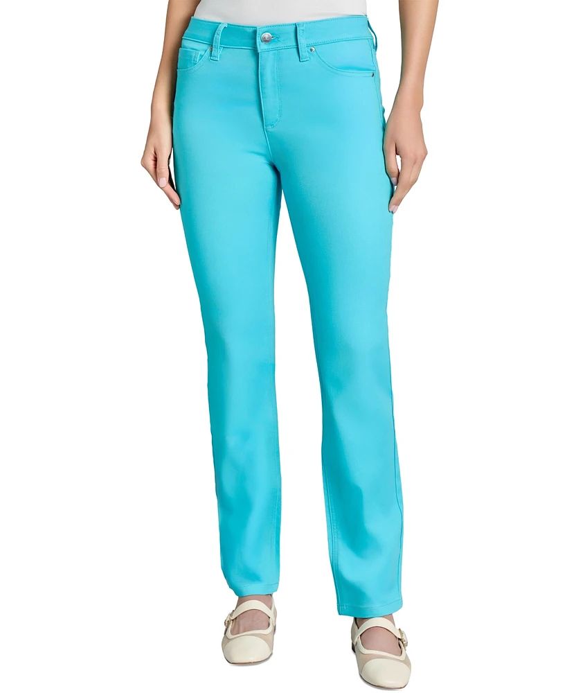 Jones New York Women's Lexington Mid Rise Straight Leg Denim Jeans