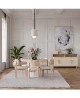 Lunare 6-Pc. Dining Set (Round Table & 5 Curved Chairs), Created for Macy's