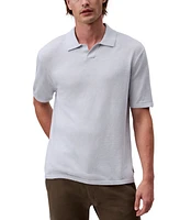Calvin Klein Men's Textured Pullover Open-Collar Polo Shirt