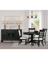 Daria 5-Pc. Dining Set (Round Table & 4 Upholstered Back Side Chairs), Created for Macy's