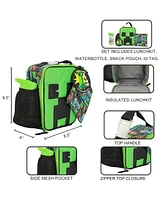 Minecraft Creeper 4-Piece Lunchbox & Water Bottle Combo Set