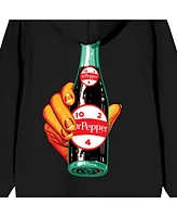 Dr. Pepper Men's White Logo Adult Black Zip-Up Hoodie-3XL