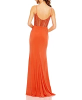 Women's Sweetheart Mesh Embellished Gown