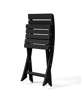 3-Piece Outdoor Hdpe Folding Patio Bistro Table and Chairs