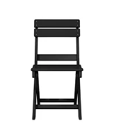 3-Piece Outdoor Hdpe Folding Patio Bistro Table and Chairs