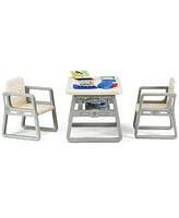 Kids Table and 2 Chairs Set with Storage Shelf