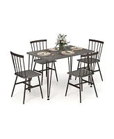 5-Piece Dining Table Set for 4 with 360 Swivel Feet for Small Place