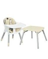 Gouun Kids 4-in-1 Convertible Table Chair Set with Pu Cushion