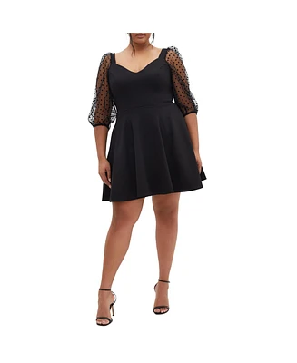Plus Asher Spot Sleeve Dress