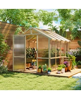 Outsunny 6.6 x 8 ft. Polycarbonate house Wooden Walk-in house Kit