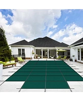 Pool Safety Cover for 20x40ft Rectangular Pools, with Step, High-Strength Mesh, Excellent Drainage