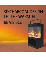 Portable Electric Fireplace Heater with 3D Led Flames, 1500W