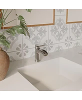 Waterfall Single Hole Single-Handle Low-Arc Bathroom Faucet With Supply Line Matte Black
