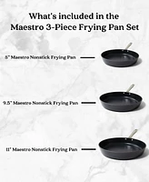 Alva Maestro 3 Pieces Nonstick Ceramic Frying Pan Set, Skillet Cookware Set, Non-Toxic Pfas Pfoa & Ptfe Free, Healthy Cooking Pan, Compatible with all