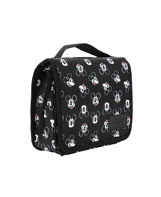 Disney Mickey Mouse Heads 6.5" Black Folding Hanging Toiletry Travel Bag