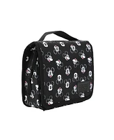 Disney Mickey Mouse Heads 6.5" Black Folding Hanging Toiletry Travel Bag