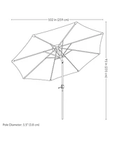 8.5 ft Outdoor Patio Umbrella with Push Button Tilt and Crank