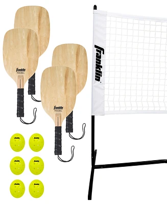 Franklin Sports Half Court Size Pickleball Net w/Paddle Ball Set