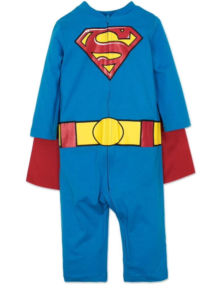 Dc Comics Justice League Zip Up Costume Coverall and Cape