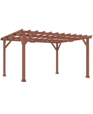 Outsunny 11' x 12.5' Outdoor Pergola, Wood Pergola Gazebo Grape Trellis