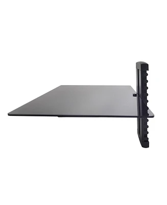 ProMounts Durable Single Glass Av Wall Shelf, Supports up to 17.6lbs Max Weight