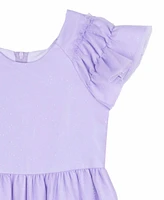 Rare Editions Little and Toddler Girls Tonal Glitter Mesh Social Dress