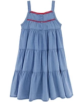 Tommy Hilfiger Toddler and Little Girls Tiered A-Line Denim Midi Dress