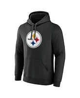 Fanatics Men's Black Pittsburgh Steelers Primary Logo Fleece Pullover Hoodie