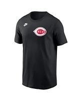 Nike Men's Black Cincinnati Reds Cooperstown Wordmark T-Shirt