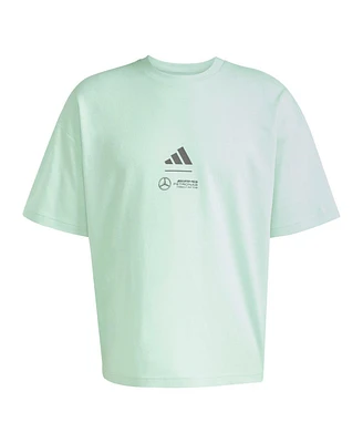 Adidas Men's Green Mercedes-amg Petronas F1 Team Fan Wear Premium Loose T-Shirt