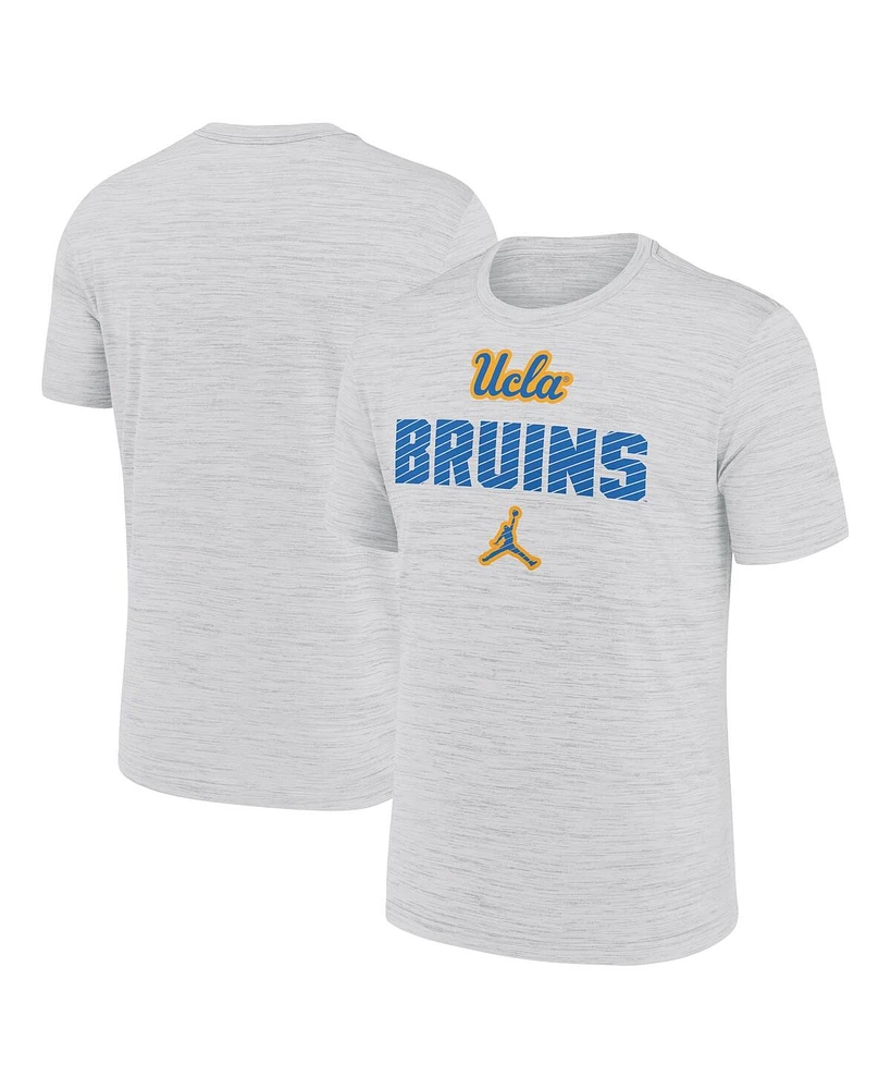 Jordan Men's White Ucla Bruins Campus Slant Velocity Performance T-Shirt