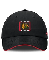 Fanatics Men's Black/Red Chicago Blackhawks Authentic Pro Ripstop Adjustable Hat