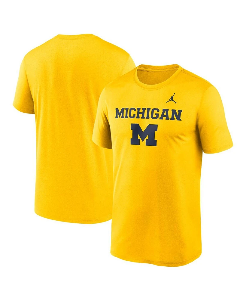 Jordan Men's Maize Michigan Wolverines Lockup Legend Performance T-Shirt